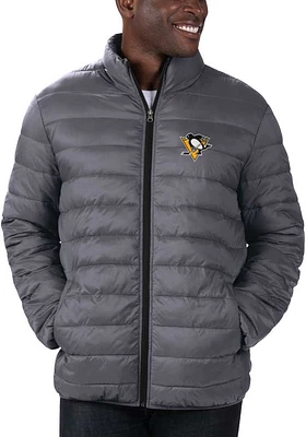 Mens Pittsburgh Penguins Yard Line Heavyweight Jacket - Black