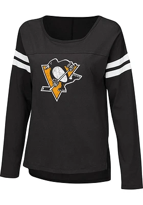 Pittsburgh Penguins Womens Black Free Agent LS Tee