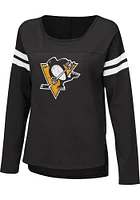 Pittsburgh Penguins Womens Black Free Agent LS Tee