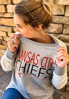 Kansas City Chiefs Womens Grey Gridiron Crew Sweatshirt