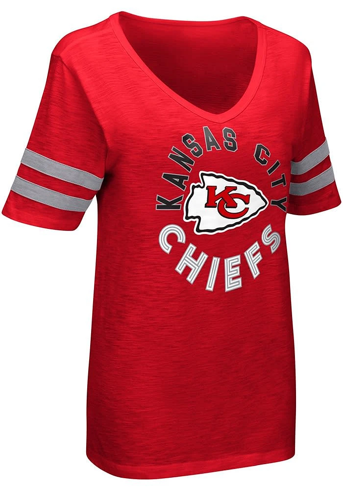 Kansas City Chiefs Womens Red Triple Play Short Sleeve T-Shirt