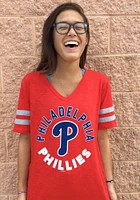 Philadelphia Phillies Womens Red Triple Short Sleeve T-Shirt