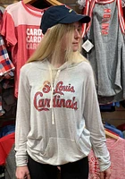 St Louis Cardinals Womens Oatmeal Pregame Hooded Sweatshirt