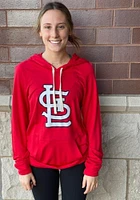 St Louis Cardinals Womens Red Pre Game Hood Hooded Sweatshirt