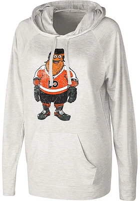 Gritty  G3 Philadelphia Flyers Womens Oatmeal Pregame Hooded Sweatshirt