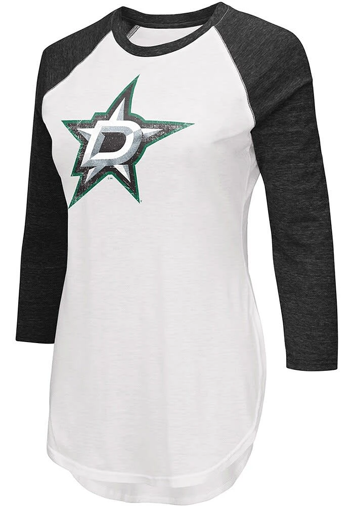 Dallas Stars Womens White Tailgate LS Tee