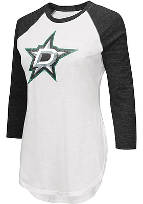 Dallas Stars Womens White Tailgate LS Tee