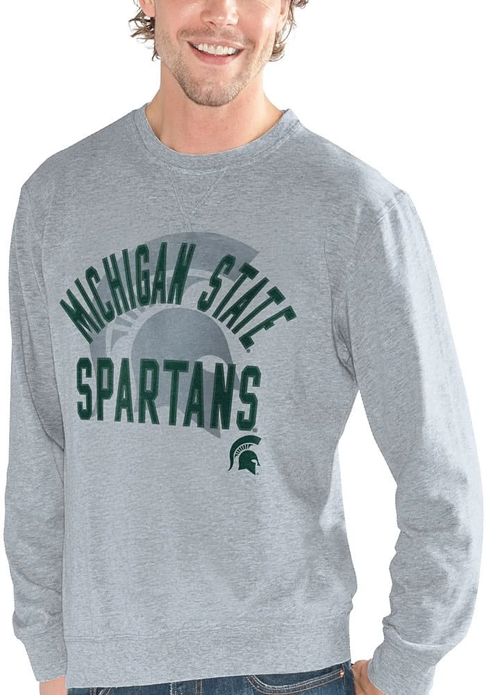 Michigan State Spartans Mens Grey MVP Long Sleeve Crew Sweatshirt