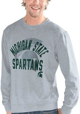 Michigan State Spartans Mens Grey MVP Long Sleeve Crew Sweatshirt