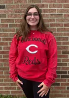 Cincinnati Reds Womens Red Julie Comfy Cord Crew Sweatshirt