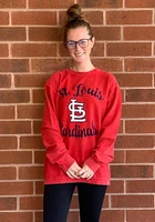 St Louis Cardinals Womens Red Julie Comfy Cord Crew Sweatshirt