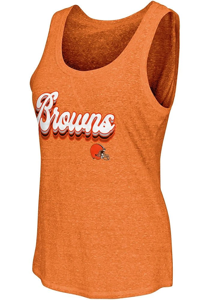 Cleveland Browns Womens Orange Layered Playoff Tank Top