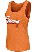 Cleveland Browns Womens Orange Layered Playoff Tank Top