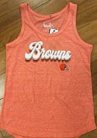 Cleveland Browns Womens Orange Layered Playoff Tank Top