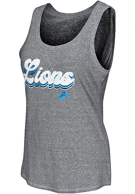Detroit Lions Womens Grey Layered Playoff Tank Top