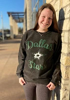 Dallas Stars Womens Black Julie Comfy Cord Crew Sweatshirt