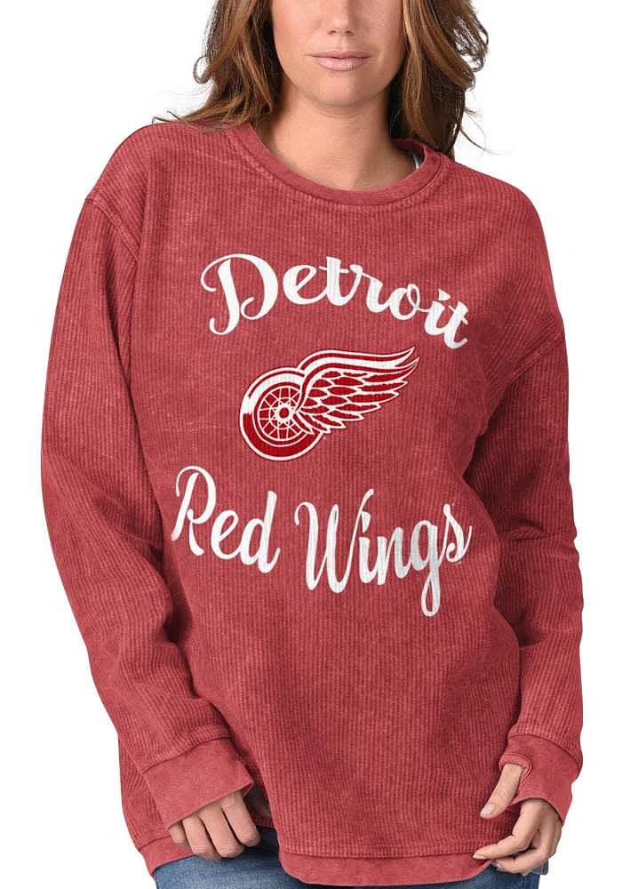 Detroit Red Wings Womens Julie Comfy Cord Crew Sweatshirt