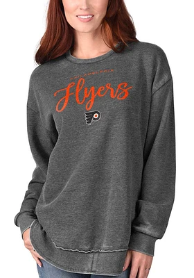 Philadelphia Flyers Womens Black Gertrude Vintage Crew Sweatshirt