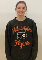 Philadelphia Flyers Womens Black Julie Comfy Cord Crew Sweatshirt