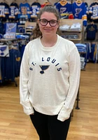 St Louis Blues Womens Ivory Cuddle Knit Crew Sweatshirt