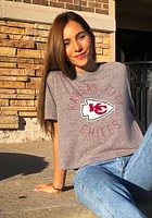 Kansas City Chiefs Womens Grey Knobi Style Short Sleeve T-Shirt