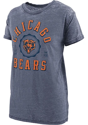 Chicago Bears Womens Navy Blue Arch Vintage Short Sleeve T-Shirt