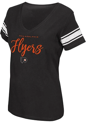 Philadelphia Flyers Womens Black First Pick Edition Short Sleeve T-Shirt