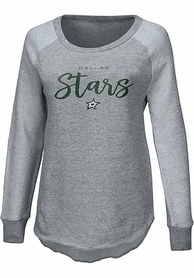 Dallas Stars Womens Grey Gridiron Crew Sweatshirt