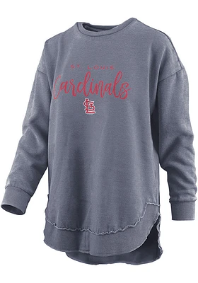 St Louis Cardinals Womens Navy Blue Vintage Crew Sweatshirt