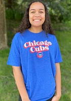 Chicago Cubs Womens Blue Melange Short Sleeve T-Shirt