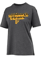 Pittsburgh Pirates Womens Black Melange Short Sleeve T-Shirt