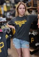 Pittsburgh Pirates Womens Black Melange Short Sleeve T-Shirt