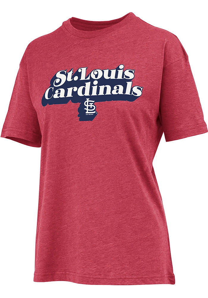St Louis Cardinals Womens Red Melange Short Sleeve T-Shirt