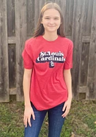 St Louis Cardinals Womens Red Melange Short Sleeve T-Shirt