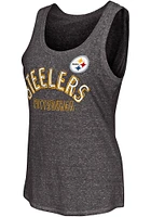 Pittsburgh Steelers Womens Black Playoff Design Tank Top