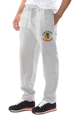Starter Chicago Blackhawks Mens Grey Tri-Blend Sweatpants