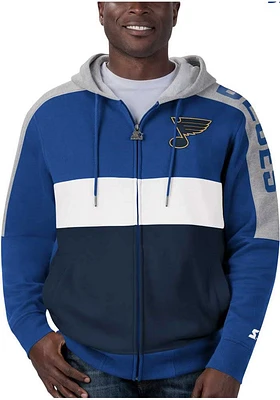Starter St Louis Blues Mens Blue Playoffs Long Sleeve Zip Fashion