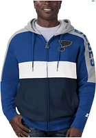Starter St Louis Blues Mens Blue Playoffs Long Sleeve Zip Fashion