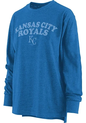 Kansas City Royals Womens Blue Melange LS Tee
