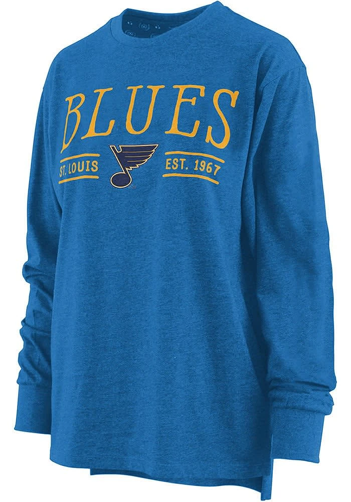 St Louis Blues Womens Blue Melange LS Tee