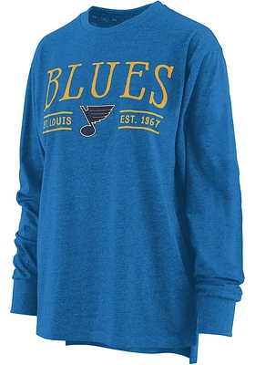 St Louis Blues Womens Blue Melange LS Tee