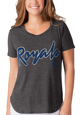 Kansas City Royals Womens Grey Heather Short Sleeve T-Shirt