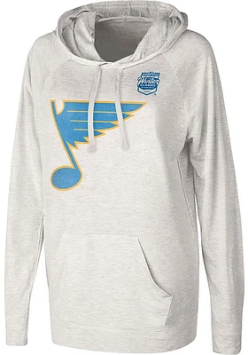 St Louis Blues Womens Oatmeal Pre-Game Style Hooded Sweatshirt