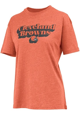 Cleveland Browns Womens Orange Shadow Melange Short Sleeve T-Shirt