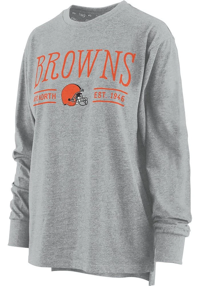 Cleveland Browns Womens Grey Melange LS Tee
