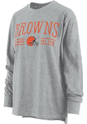 Cleveland Browns Womens Grey Melange LS Tee