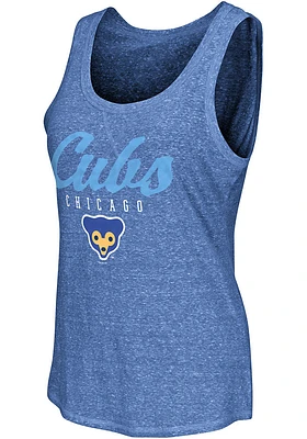 Chicago Cubs Womens Blue Script Playoff Tank Top