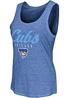 Chicago Cubs Womens Blue Script Playoff Tank Top