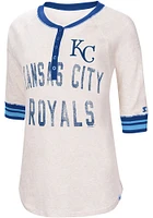 Kansas City Royals Womens White Henley LS Tee