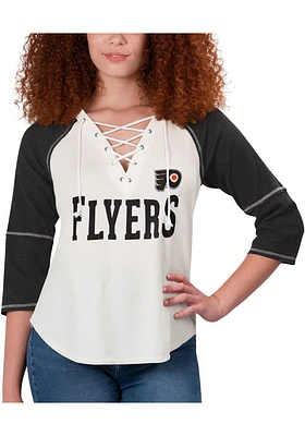 Philadelphia Flyers Womens White Rebel LS Tee